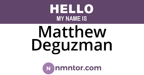 Matthew Deguzman
