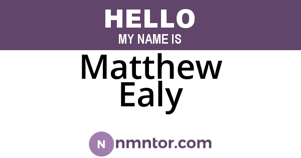 Matthew Ealy