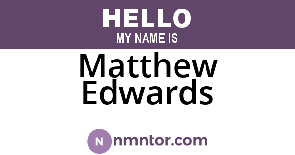 Matthew Edwards