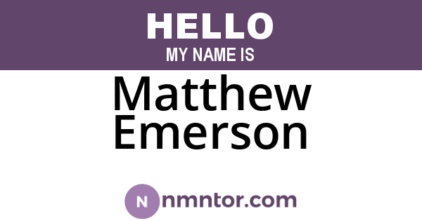 Matthew Emerson