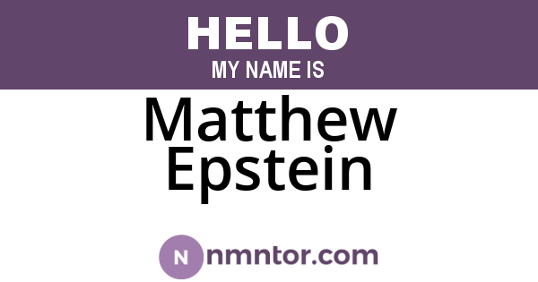 Matthew Epstein