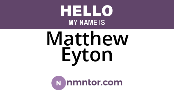 Matthew Eyton