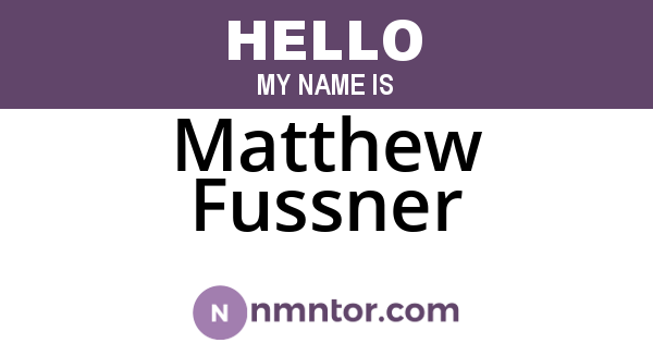 Matthew Fussner