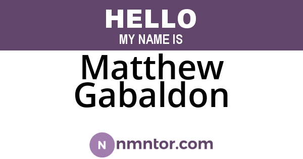 Matthew Gabaldon