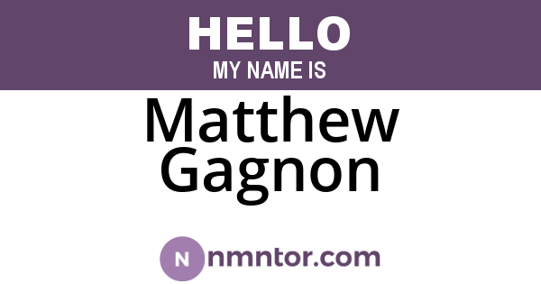 Matthew Gagnon