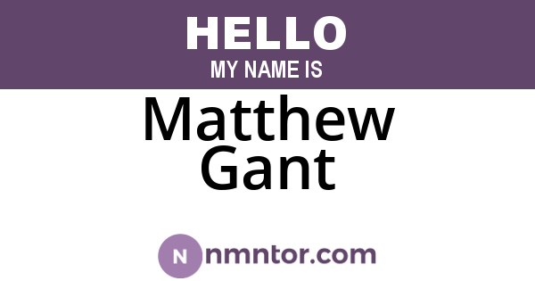 Matthew Gant