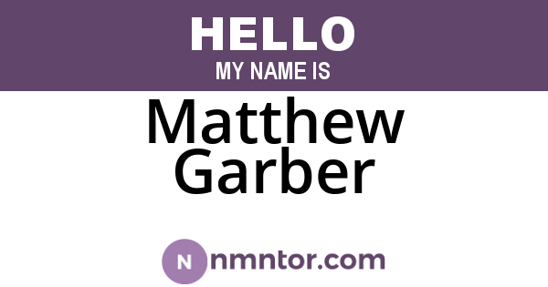 Matthew Garber