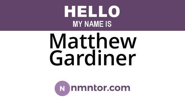 Matthew Gardiner