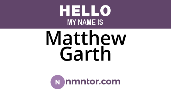 Matthew Garth