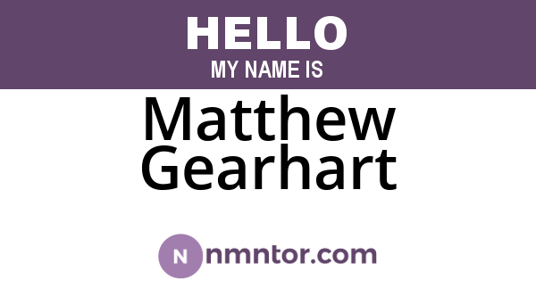 Matthew Gearhart