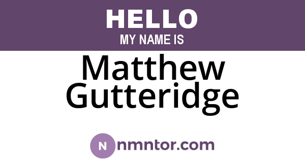 Matthew Gutteridge