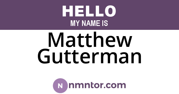 Matthew Gutterman