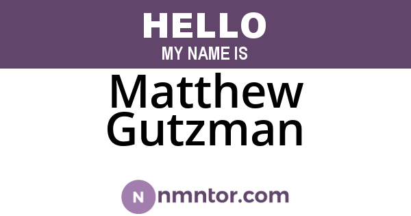 Matthew Gutzman
