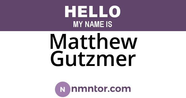 Matthew Gutzmer