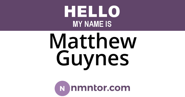 Matthew Guynes