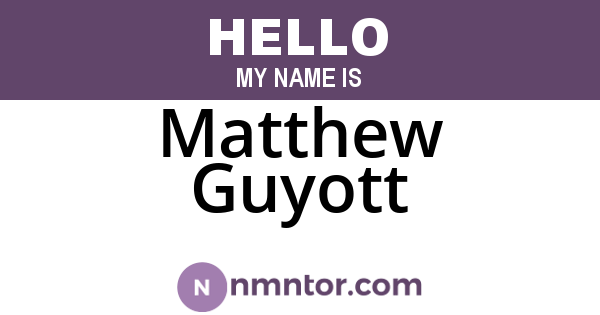 Matthew Guyott