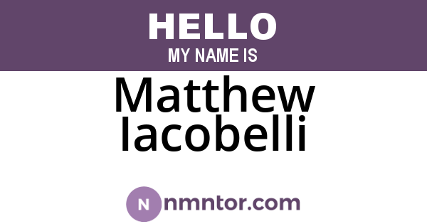 Matthew Iacobelli