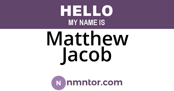 Matthew Jacob