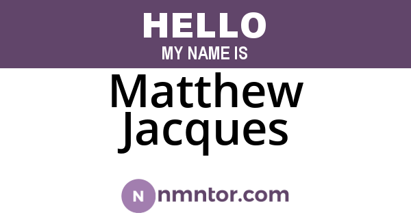 Matthew Jacques