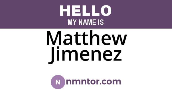Matthew Jimenez