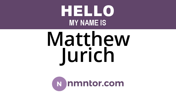 Matthew Jurich