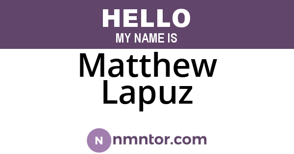 Matthew Lapuz