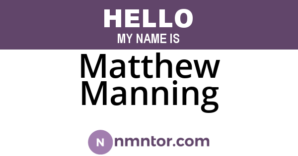 Matthew Manning