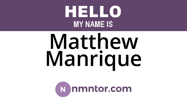 Matthew Manrique