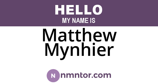 Matthew Mynhier