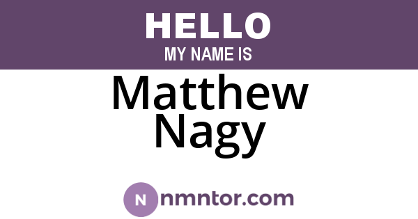 Matthew Nagy