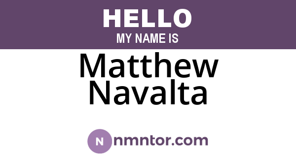 Matthew Navalta