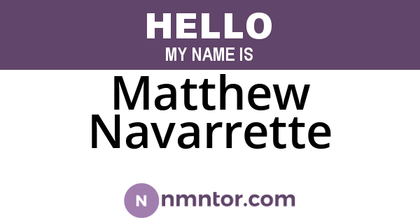 Matthew Navarrette