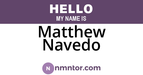 Matthew Navedo