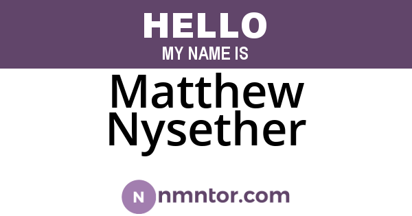 Matthew Nysether