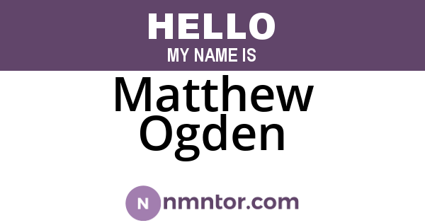 Matthew Ogden