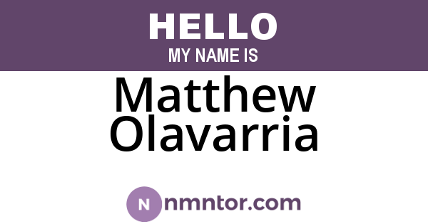 Matthew Olavarria