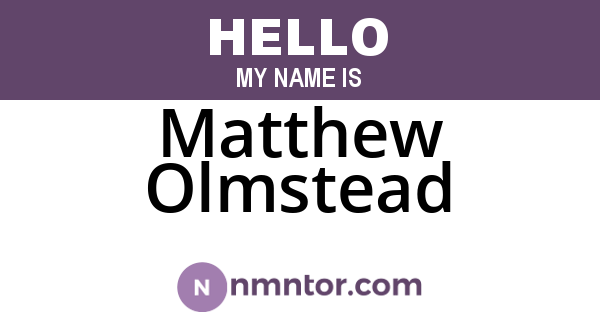 Matthew Olmstead
