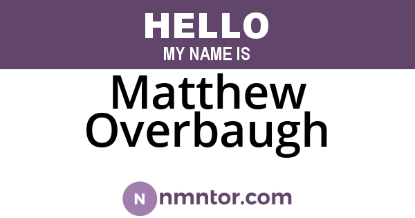 Matthew Overbaugh