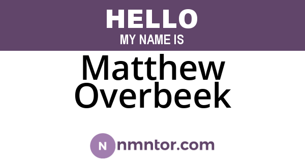 Matthew Overbeek
