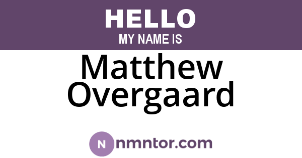 Matthew Overgaard