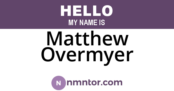 Matthew Overmyer