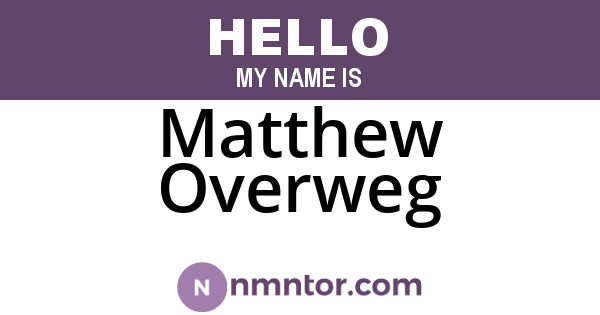 Matthew Overweg