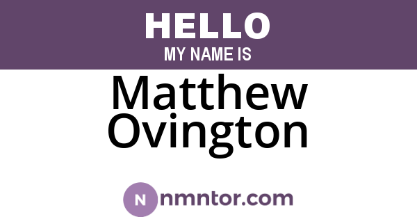 Matthew Ovington