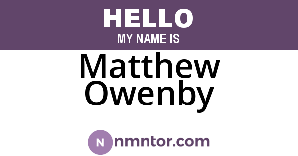 Matthew Owenby