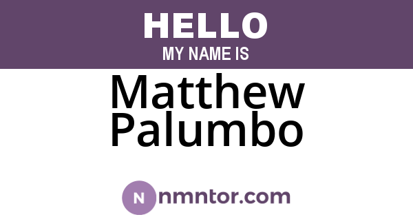 Matthew Palumbo