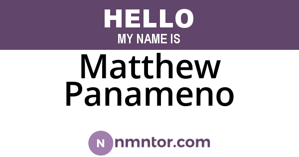 Matthew Panameno
