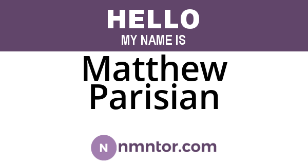 Matthew Parisian