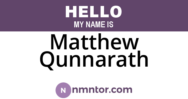 Matthew Qunnarath