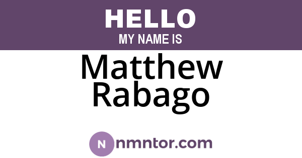 Matthew Rabago