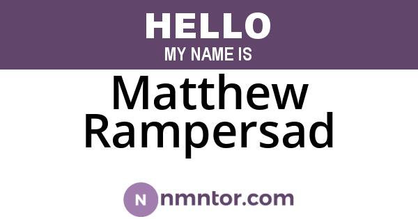 Matthew Rampersad